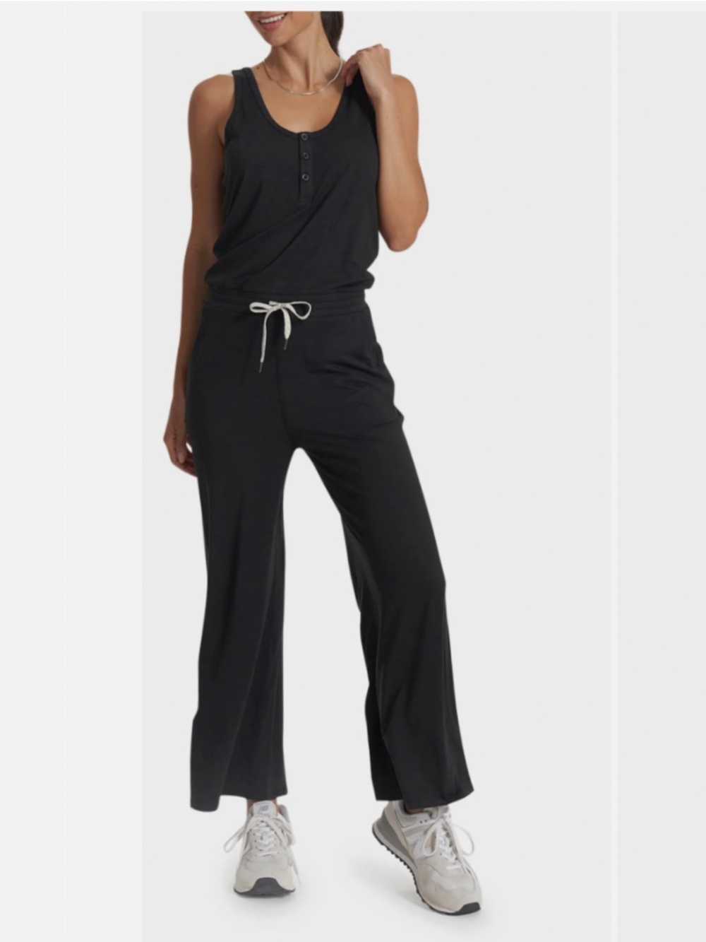 Vuori Fall jumpsuit Pose Henley Black Size L NWOT